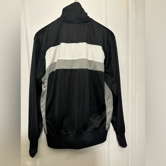 Vintage Nike Track Suit Jacket Black with gray and white stripes size Medium - Picture 3 of 4
